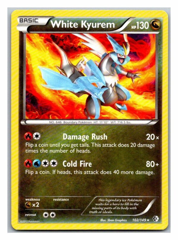 White Kyurem 102/149 Boundaries Crossed (Rare) (Exc Condition)