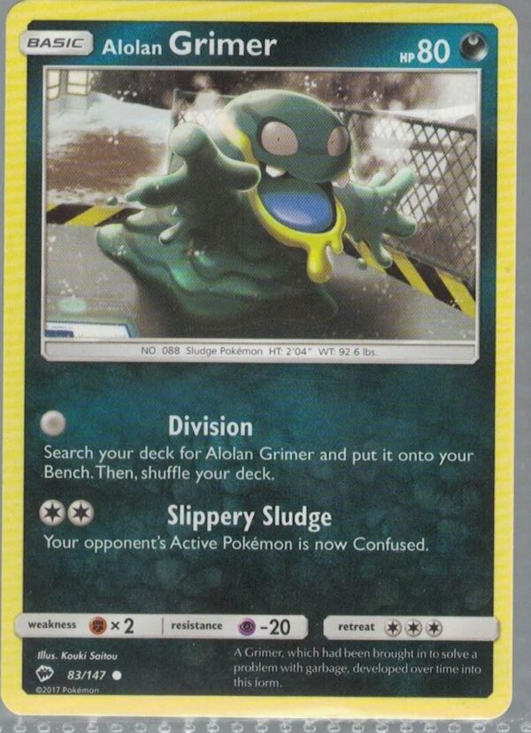 Alolan Grimer 83/147 Burning Shadows (Common) (Exc Condition)