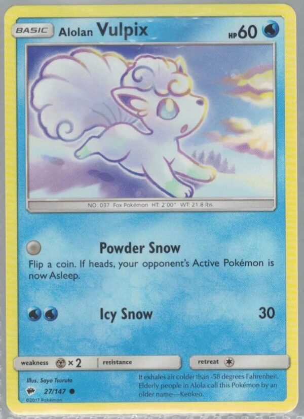 Alolan Vulpix 27/147 Burning Shadows (Common) (Exc Condition)