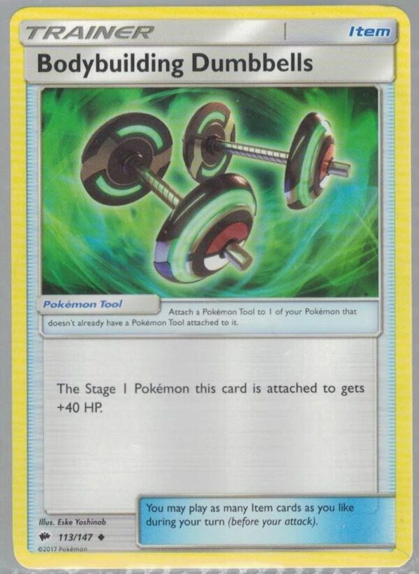 Bodybuilding Dumbbells 113/147 Burning Shadows (Uncommon) (Exc Condition)