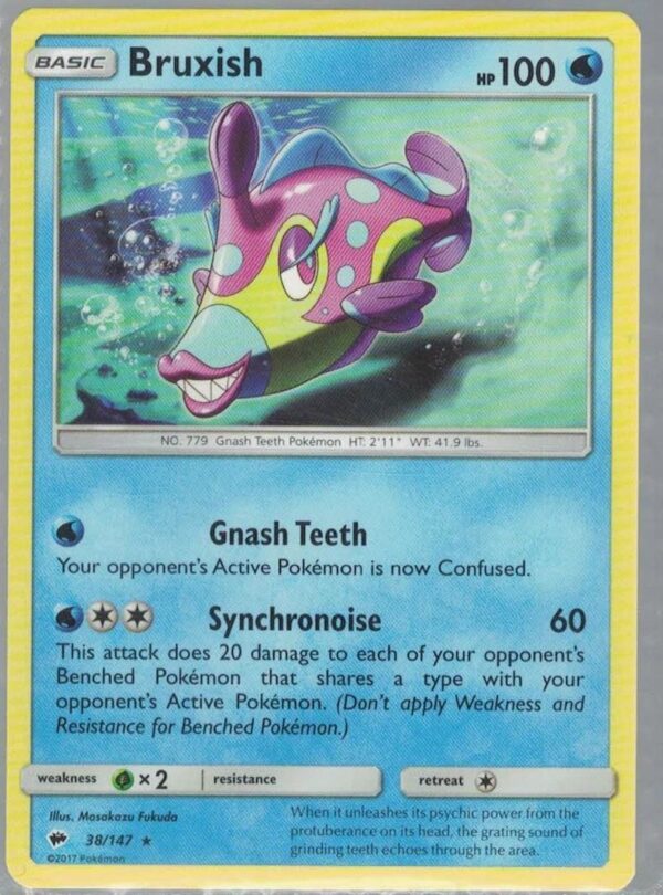 Bruxish 38/147 Burning Shadows (Rare) (Exc Condition)