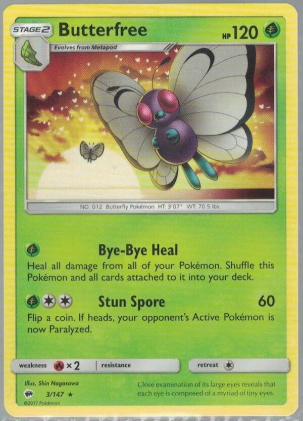 Butterfree 3/147 Burning Shadows (Rare) (Exc Condition)