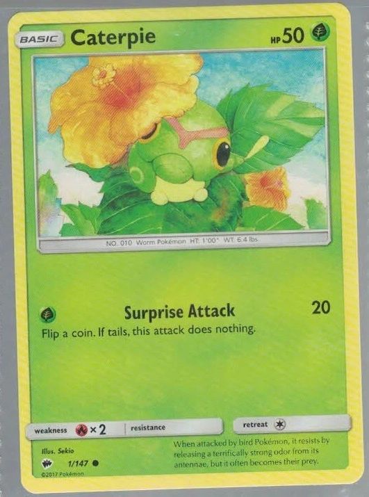 Caterpie 1/147 Burning Shadows (Common) (Exc Condition)