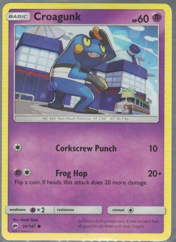 Croagunk 54/147 Burning Shadows (Common) (Exc Condition)