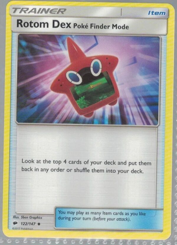 Rotom Dex 122/147 Burning Shadows (Reverse Holo) (Exc Condition)