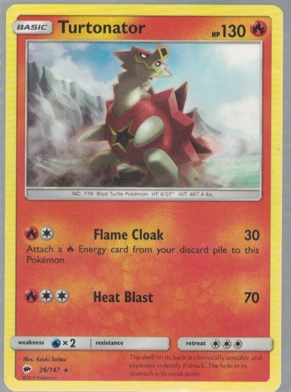 Turtonator 26/147 Burning Shadows (Rare) (Exc Condition)