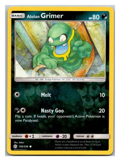 Alolan Grimer 130/236 Cosmic Eclipse (Reverse Holo) (Exc Condition)