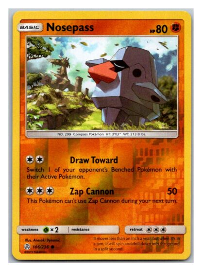 Nosepass 106/236 Cosmic Eclipse (Reverse Holo) (Exc Condition)