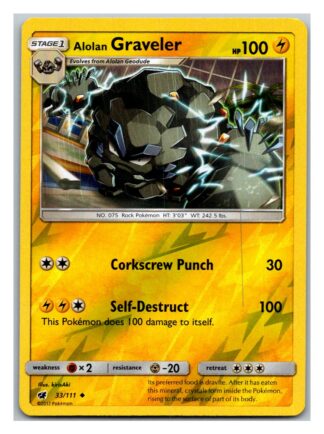 Alolan Graveler 33/111 Crimson Invasion (Reverse Holo) (Exc Condition)