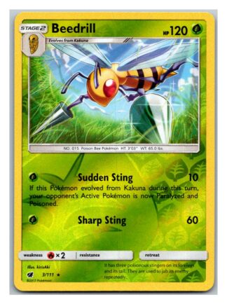 Beedrill 3/111 Crimson Invasion (Reverse Holo) (Exc Condition)