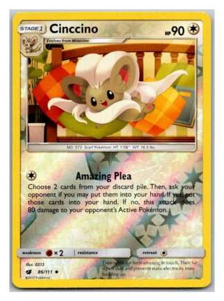 Cinccino 86/111 Crimson Invasion (Reverse Holo) (Exc Condition)