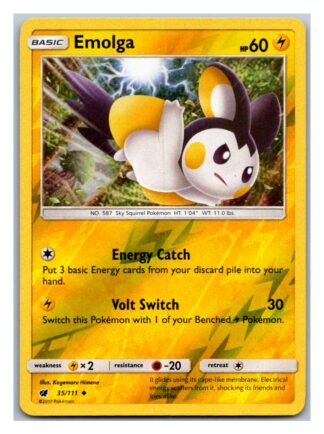 Emolga 35/111 Crimson Invasion (Reverse Holo) (Exc Condition)