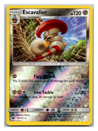 Escavalier 69/111 Crimson Invasion (Reverse Holo) (Exc Condition)