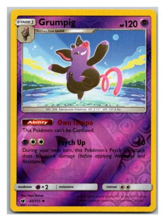 Grumpig 42/111 Crimson Invasion (Reverse Holo) (Exc Condition)