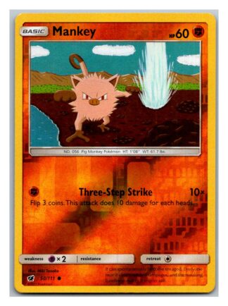 Mankey 50/111 Crimson Invasion (Reverse Holo) (Exc Condition)