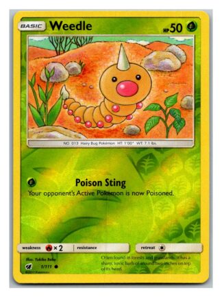 Weedle 1/111 Crimson Invasion (Reverse Holo) (Exc Condition)