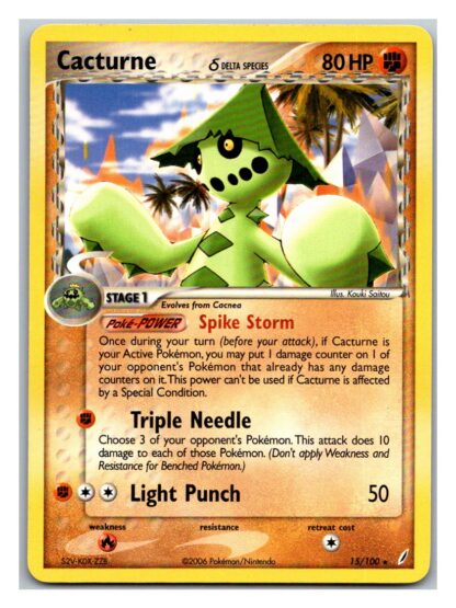 Cacturne 15/100 Crystal Guardians (Rare) (P Condition)