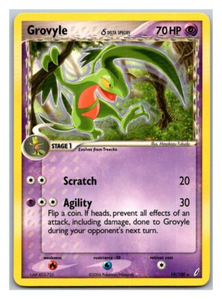 Grovyle 19/100 Crystal Guardians (Rare) (Exc Condition)