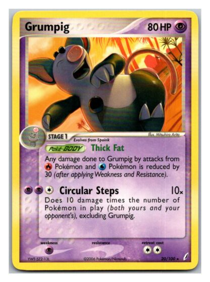 Grumpig 20/100 Crystal Guardians (Rare) (P Condition)
