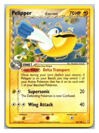 Pelipper 26/100 Crystal Guardians (Rare) (Exc Condition)