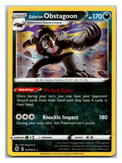Galarian Obstagoon 37/73 Champion's Path (Holo) (Exc Condition)