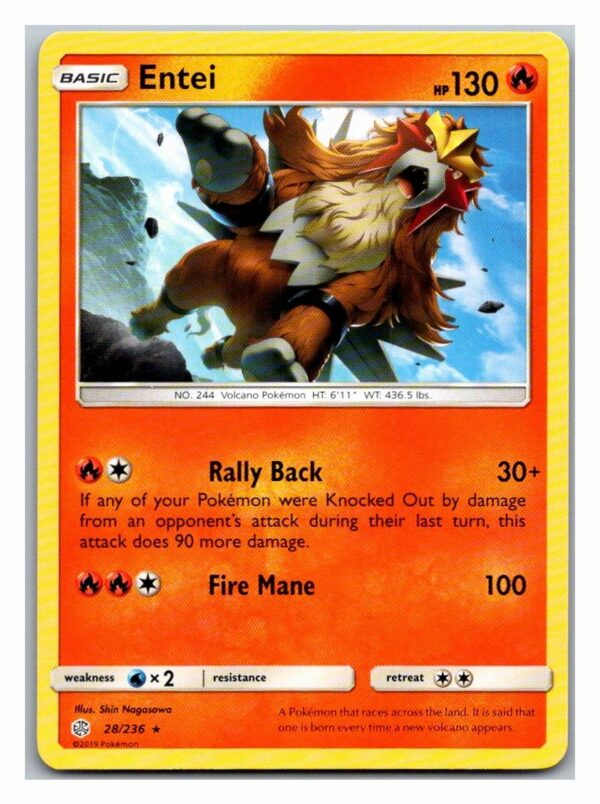 Entei 28/236 Cosmic Eclipse (Reverse Holo) (Exc Condition)