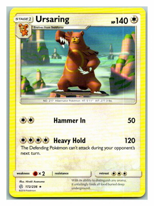Ursaring 172/236 Cosmic Eclipse (Rare) (Exc Condition)