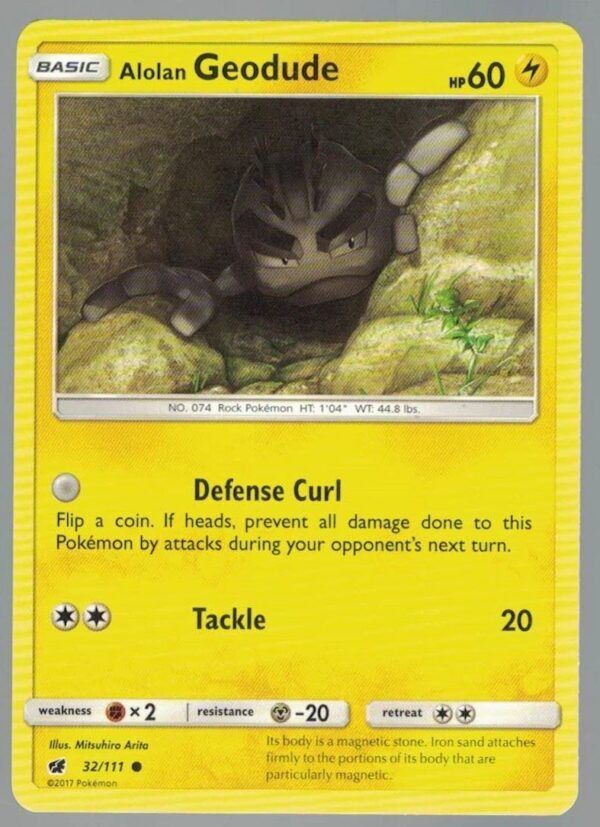 Alolan Geodude 32/111 Crimson Invasion (Common) (Exc Condition)