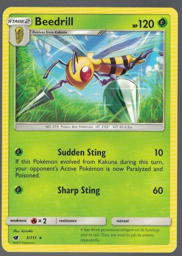 Beedrill 3/111 Crimson Invasion (Rare) (Exc Condition)