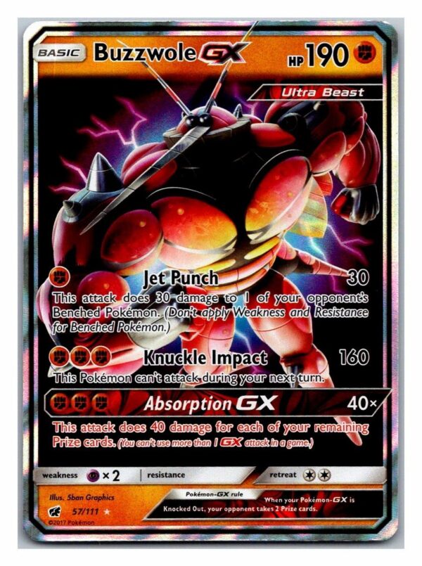 Buzzwole GX 57/111 Crimson Invasion (Ultra Rare) (Exc Condition)