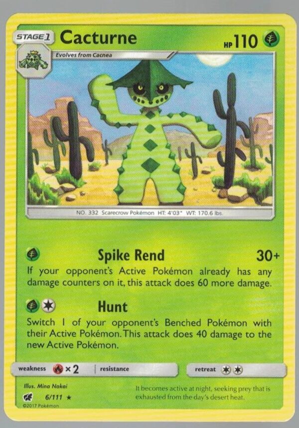 Cacturne 6/111 Crimson Invasion (Rare) (Exc Condition)