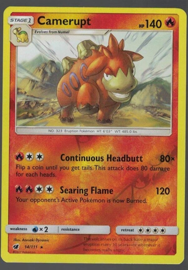 Camerupt 14/111 Crimson Invasion (Rare) (Exc Condition)