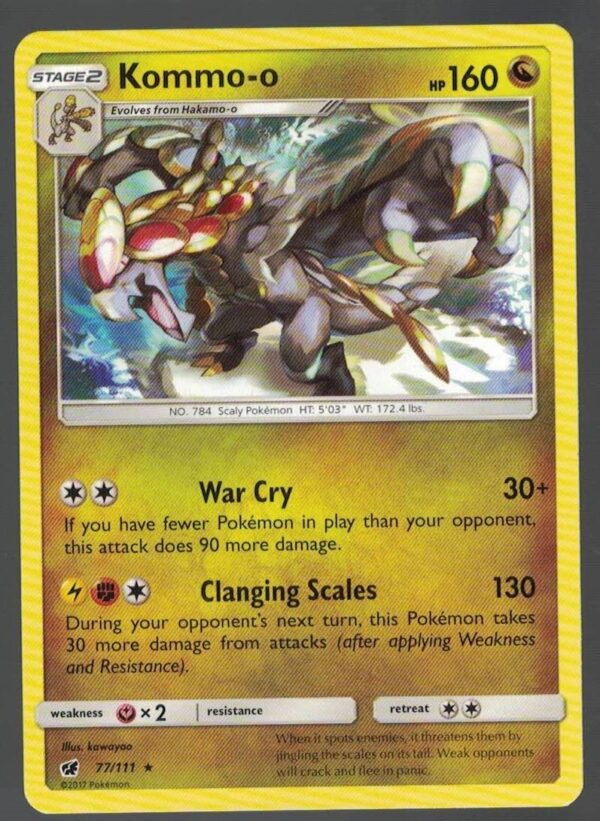 Kommo-o 77/111 Crimson Invasion (Rare) (Exc Condition)