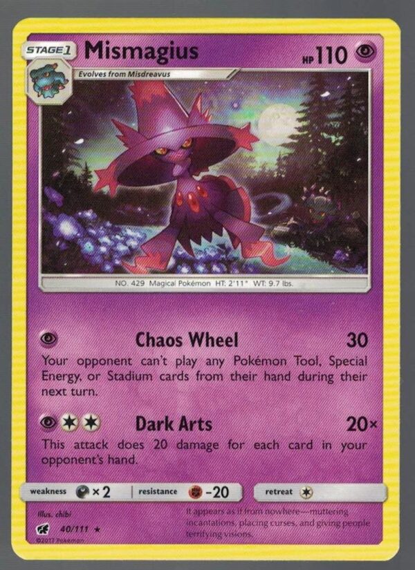 Mismagius 40/111 Crimson Invasion (Rare) (Exc Condition)