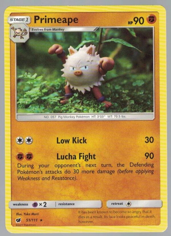 Primeape 51/111 Crimson Invasion (Rare) (Exc Condition)