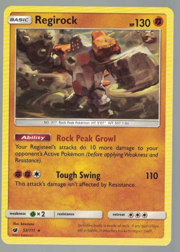 Regirock 53/111 Crimson Invasion (Rare) (Exc Condition)