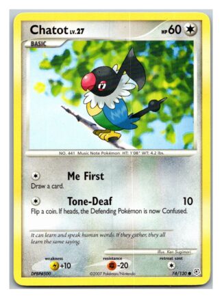 Chatot 74/130 Diamond & Pearl (Common) (Exc Condition)