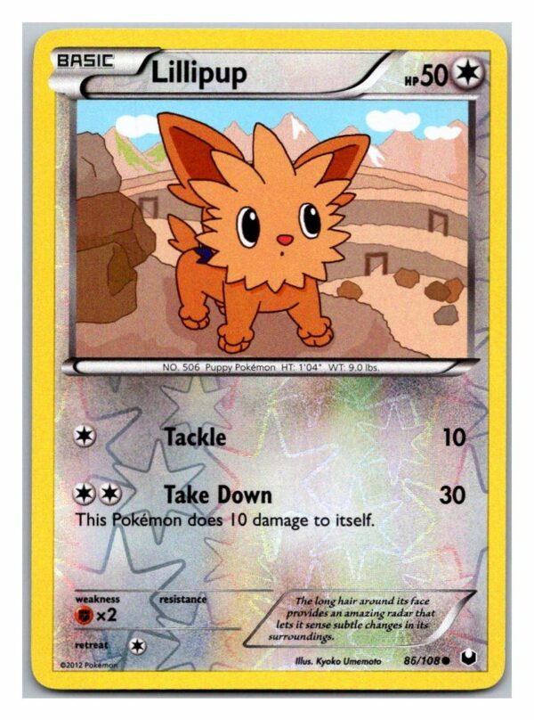 Lillipup 86/108 Dark Explorers (Reverse Holo) (Exc Condition)