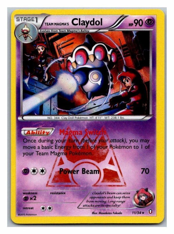 Team Magma's Claydol 11/34 Double Crisis (Exc Condition) (Holo)