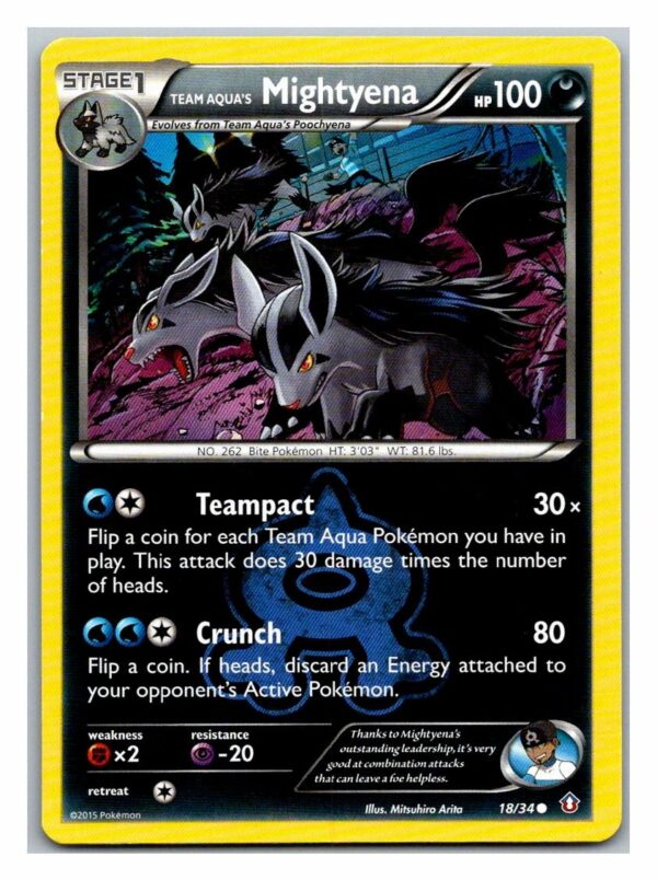 Team Aqua's Mightyena 18/34 Double Crisis (Played Condition) (Common)