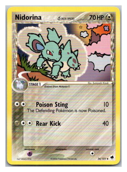 Nidorina 34/101 Dragon Frontiers (Uncommon) (LP Condition)