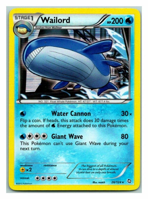 Wailord 26/124 Dragons Exalted (Holo) (Exc Condition)