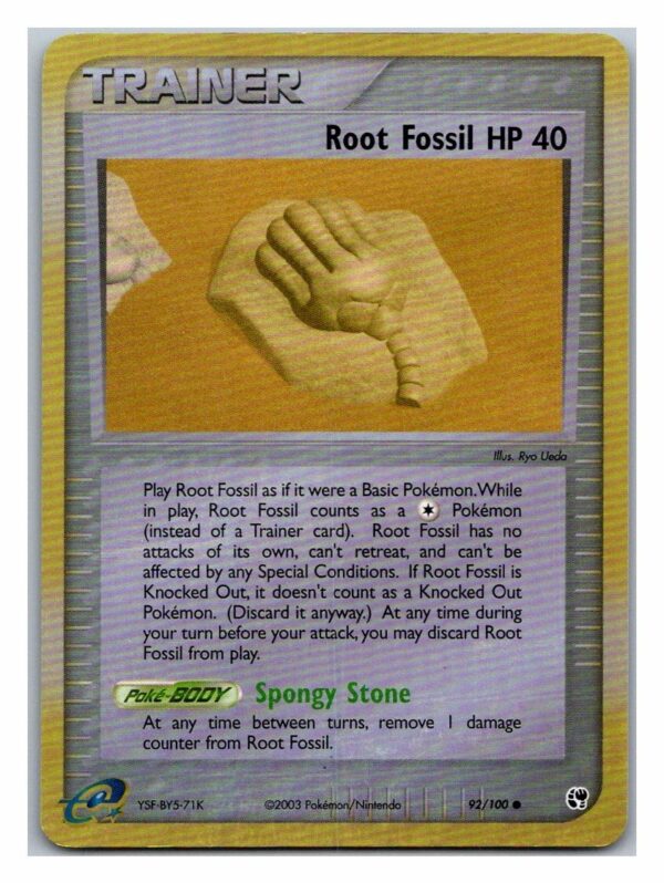 Root Fossil 92/100 EX Sandstorm (Reverse Holo) (Exc Cond)