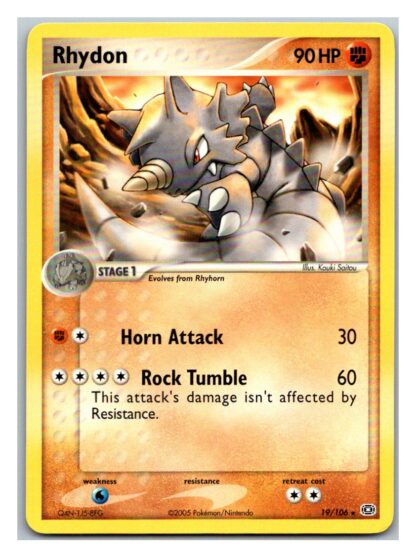 Rhydon 19/106 EX Emerald (Rare) (P Condition)