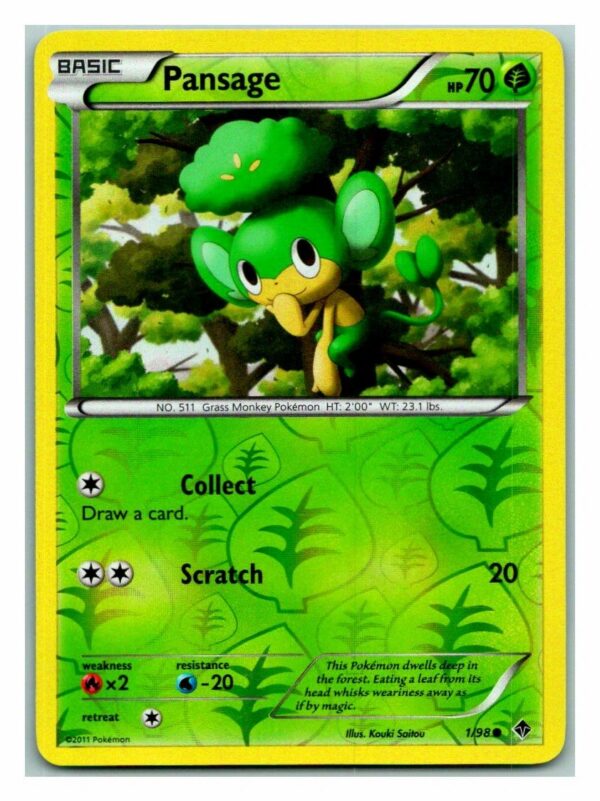 Pansage 1/98 Emerging Powers (Reverse Holo) (Exc Condition)