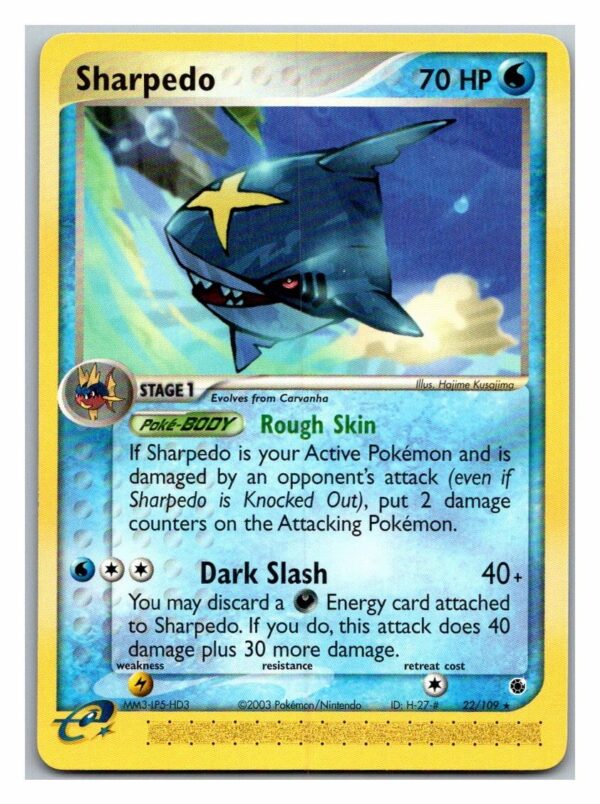 Sharpedo 22/109 Ex Ruby & Sapphire (Rare) (LP Cond)