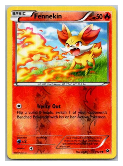 Fennekin 11/124 Fates Collide (Reverse Holo) (Exc Condition)