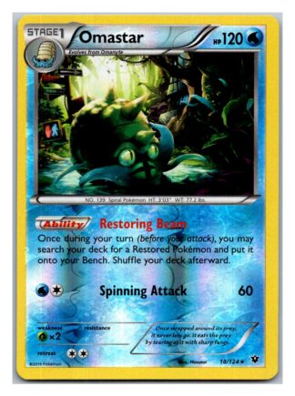 Omastar 18/124 Fates Collide (Reverse Holo) (Exc Condition)