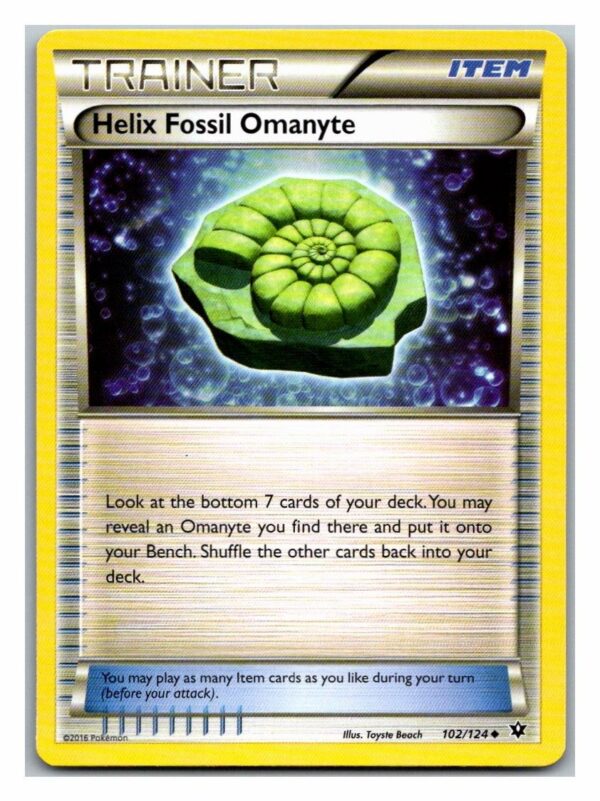 Helix Fossil Omanyte 102/124 Fates Collide (Uncommon) (Exc Condition)
