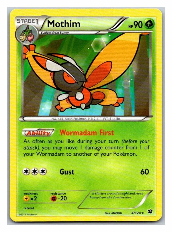 Mothim 4/124 Fates Collide (Rare) (Exc Condition)